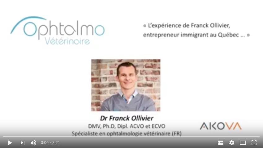 Franck Ollivier évoque son installation de l'autre côté de l'Atlantique et le lancement de sa clinique spécialisée en ophtalmologie vétérinaire à Montréal